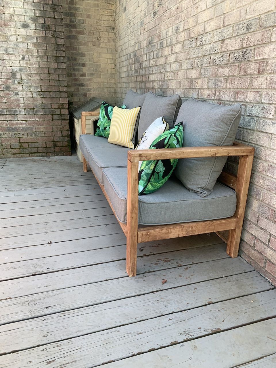 Side of outdoor sofa