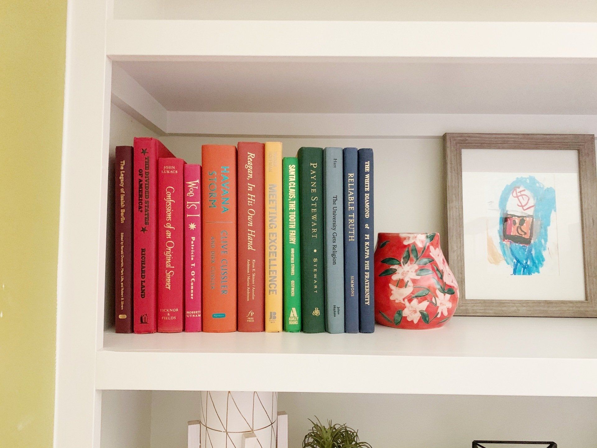 Decorate Bookshelves with Color Coded Books