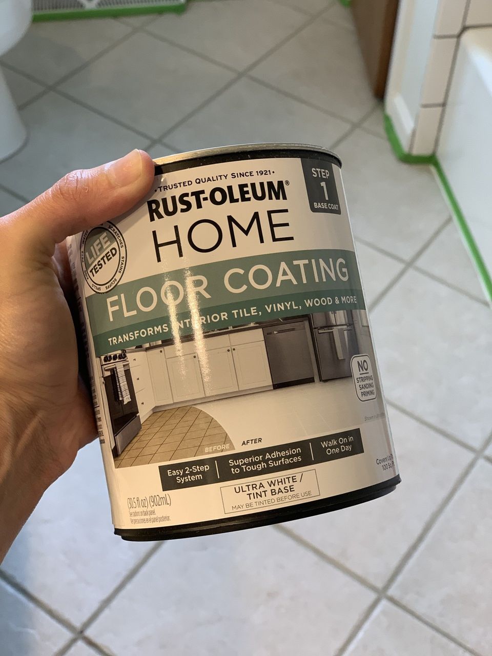 rust-oleum home floor coating step 1 base coat
