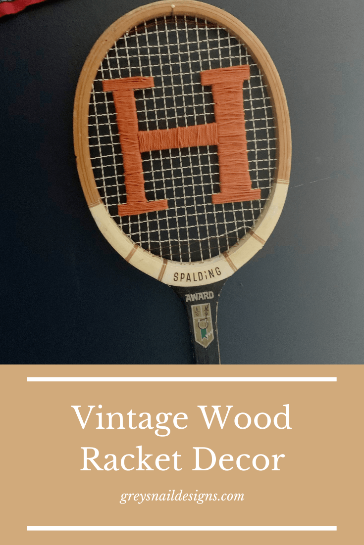 vintage racket wall decor boys room