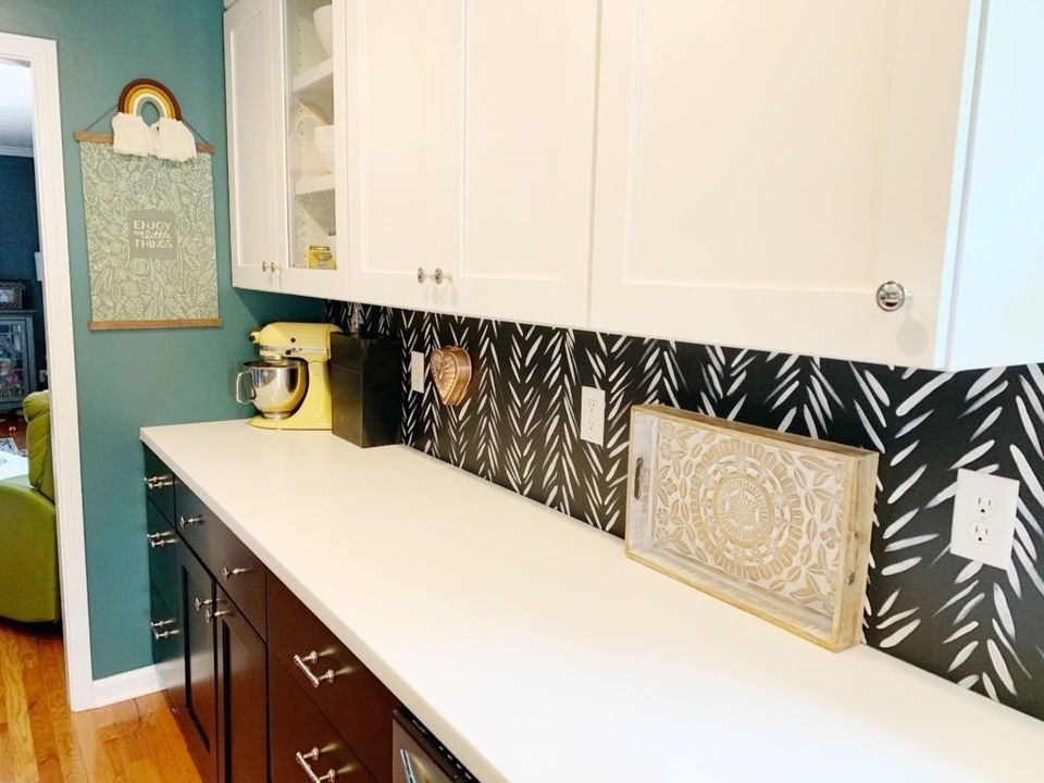 kitchen backsplash faux wallpaper