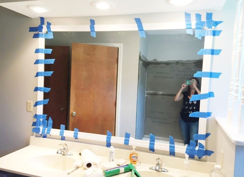 framing a contractor grade bathroom mirror