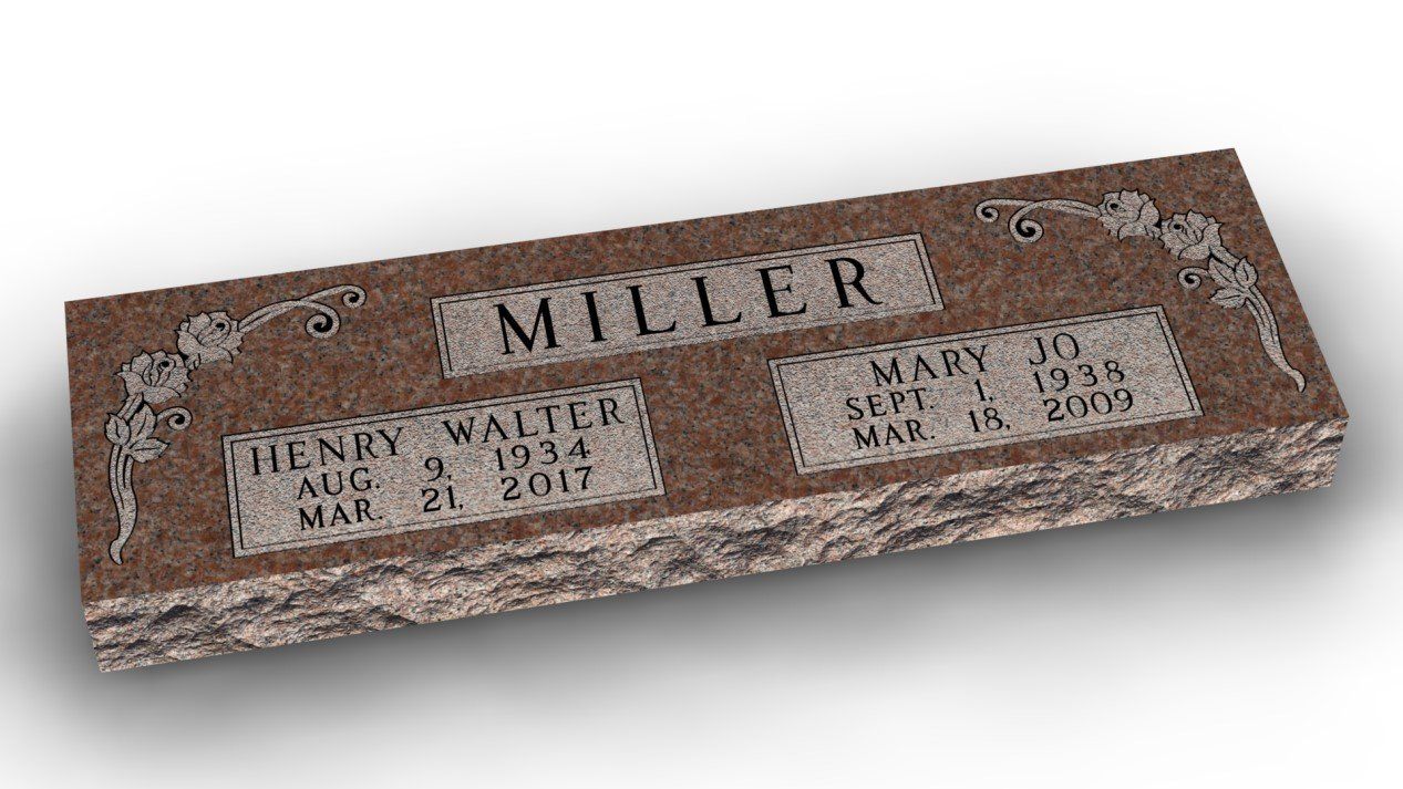 Double Grave Marker - Personalized Memorials - Miller
