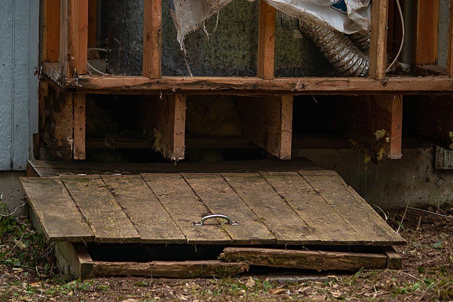 crawl space of the house under repair