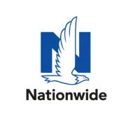A blue and white logo for nationwide with an eagle on it.
