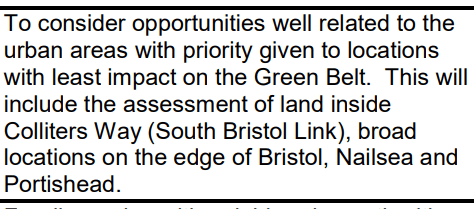 North Somerset Council Green Belt Housing strategy