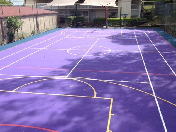purple basketball court