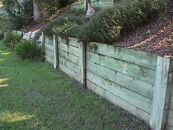 wooden retaining fence