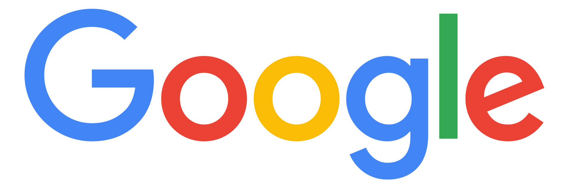 A close up of the google logo on a white background