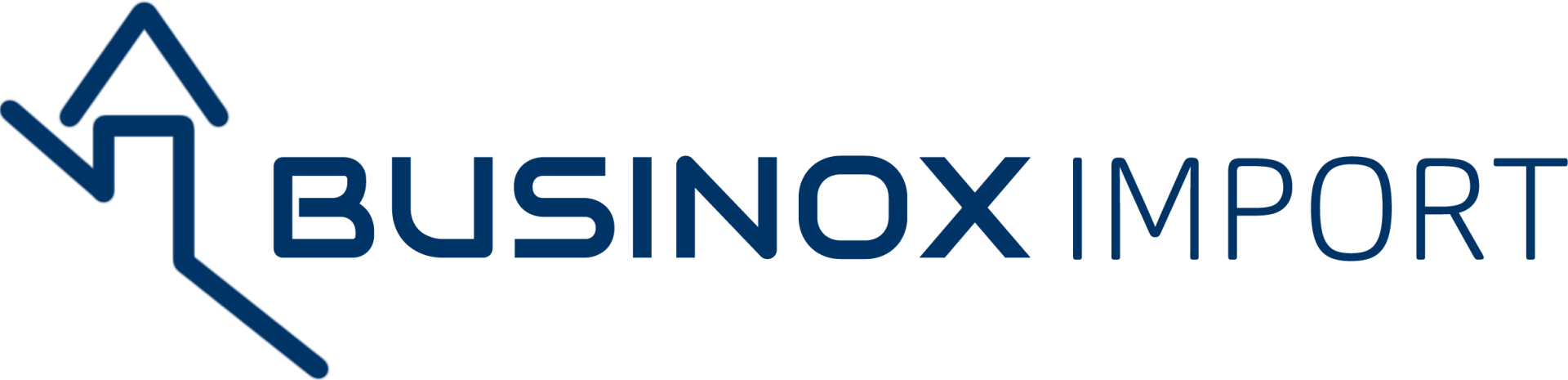 Un logo bleu et blanc pour l'importation de businox