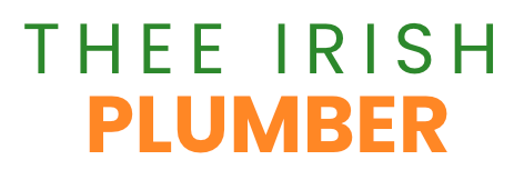 "Thee Irish Plumber" logo with green text above orange text.