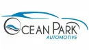 Logo for Ocean Park Automotive: car silhouette, wave design, and company name.