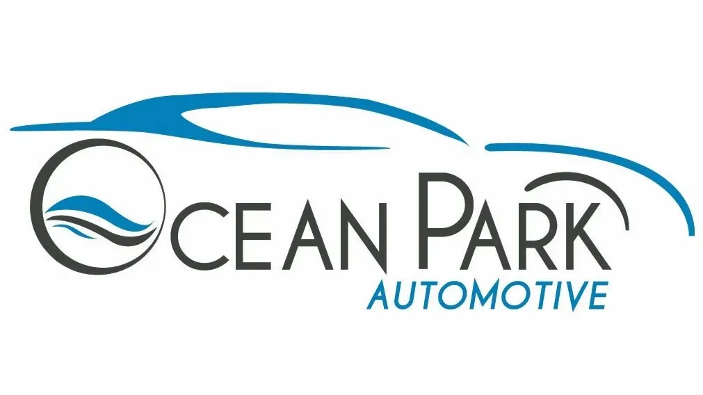 Logo for Ocean Park Automotive: car silhouette, wave design, and company name.