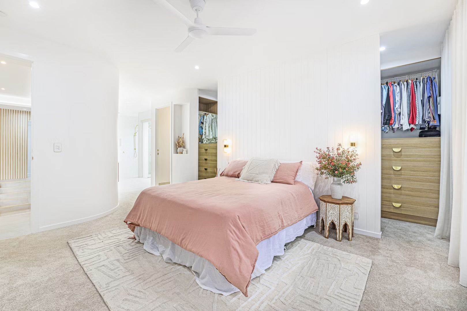 White Double Sink Vanity With Mirrors, Cabinet — Master Cabinets Bundaberg in Gin Gin, QLD