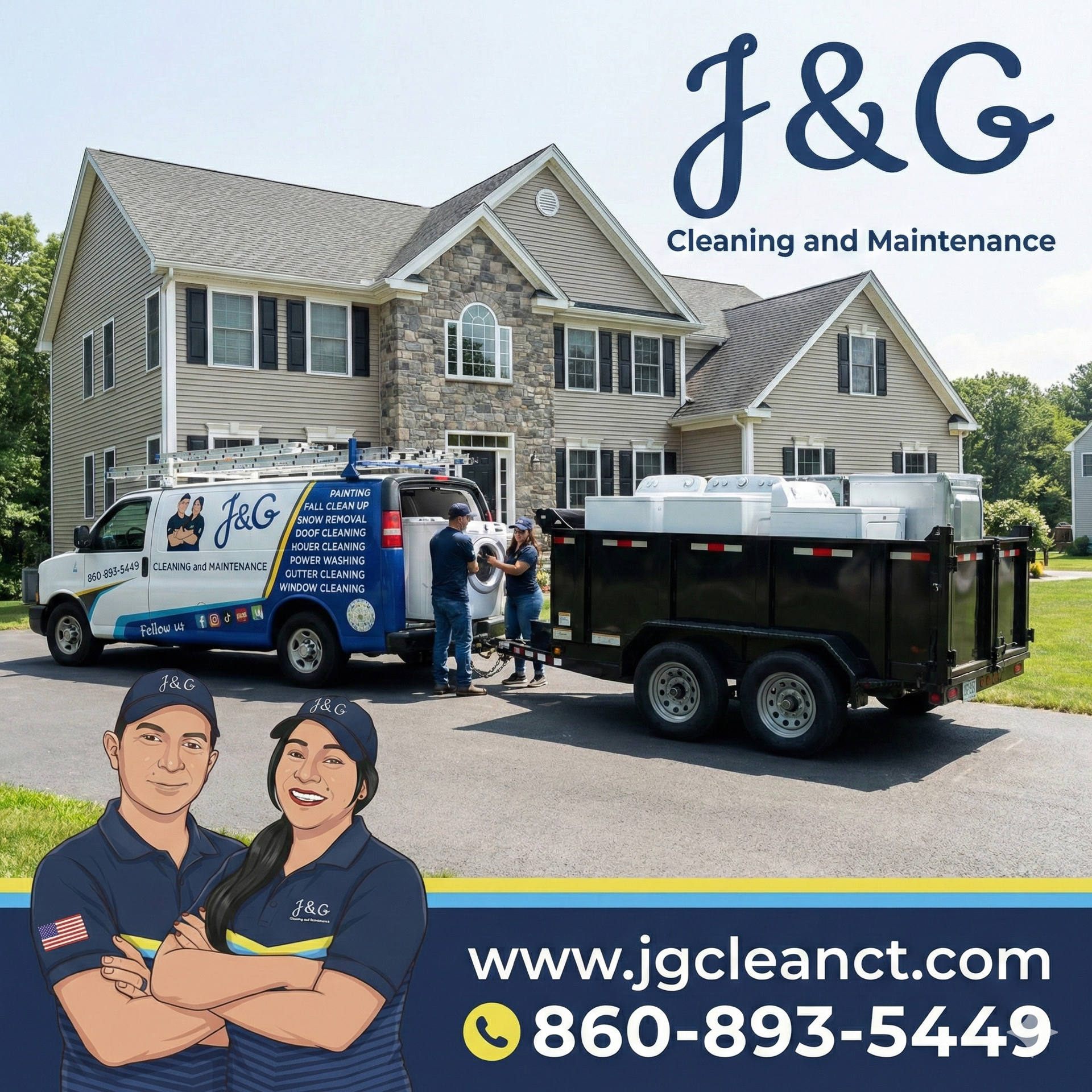 Appliance removal service van loaded after job completion in West Hartford CT by J & G Cleaning