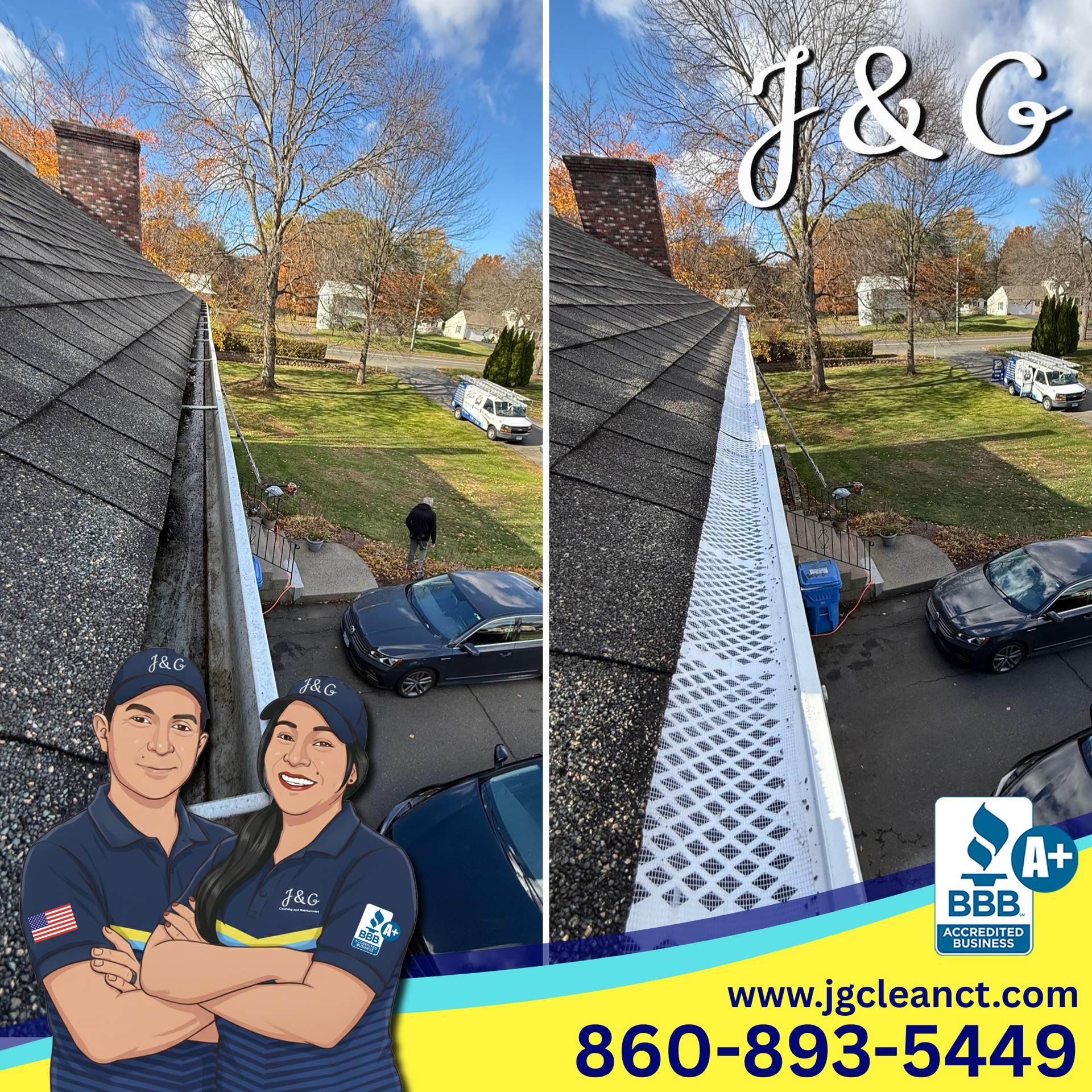 Professional gutter guard installation in New Britain CT protecting gutters from leaves and debris