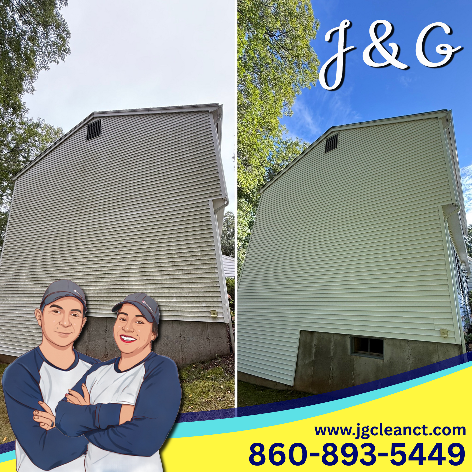 Vinyl Siding Cleaning Bristol CT Technician performing vinyl siding house washing in Bristol Connecticut