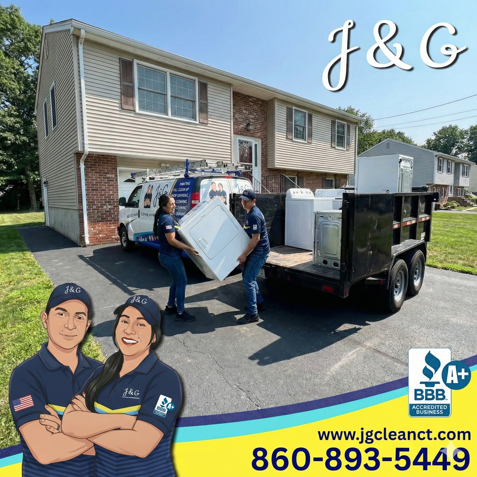 Washer and dryer appliance removal service in Bristol CT by J & G Cleaning and Maintenance Services LLC