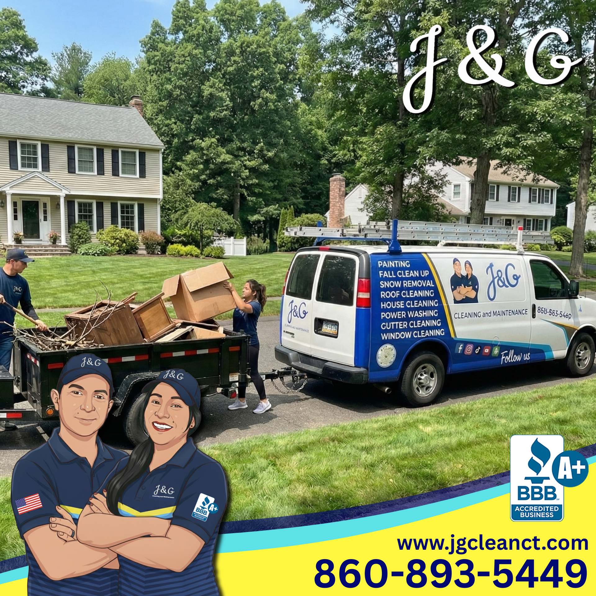 Jaime and Giselle loading small junk items into a van during a small load junk removal in Bristol CT