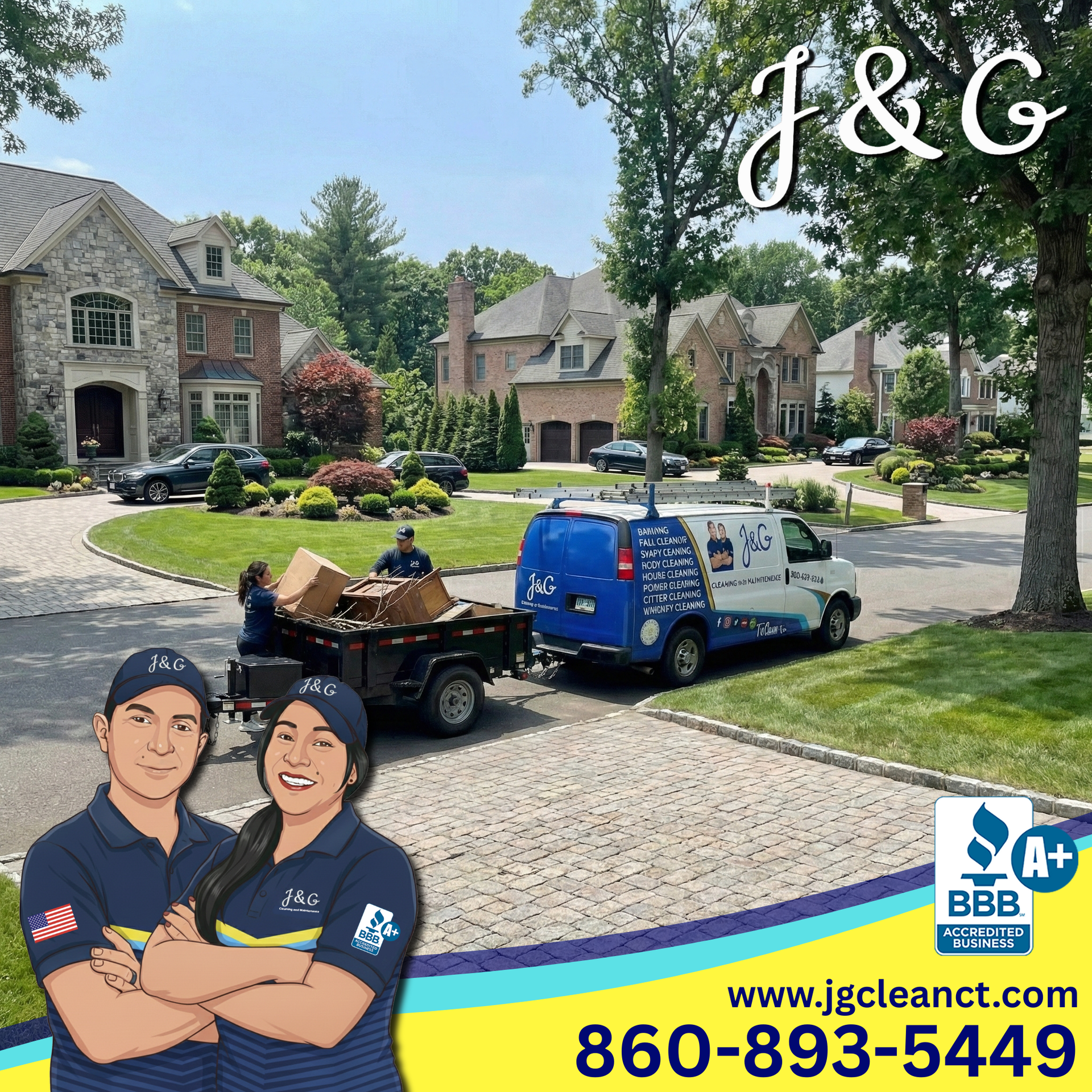 Small load junk removal service van ready after job completion in West Hartford CT by J & G Cleaning