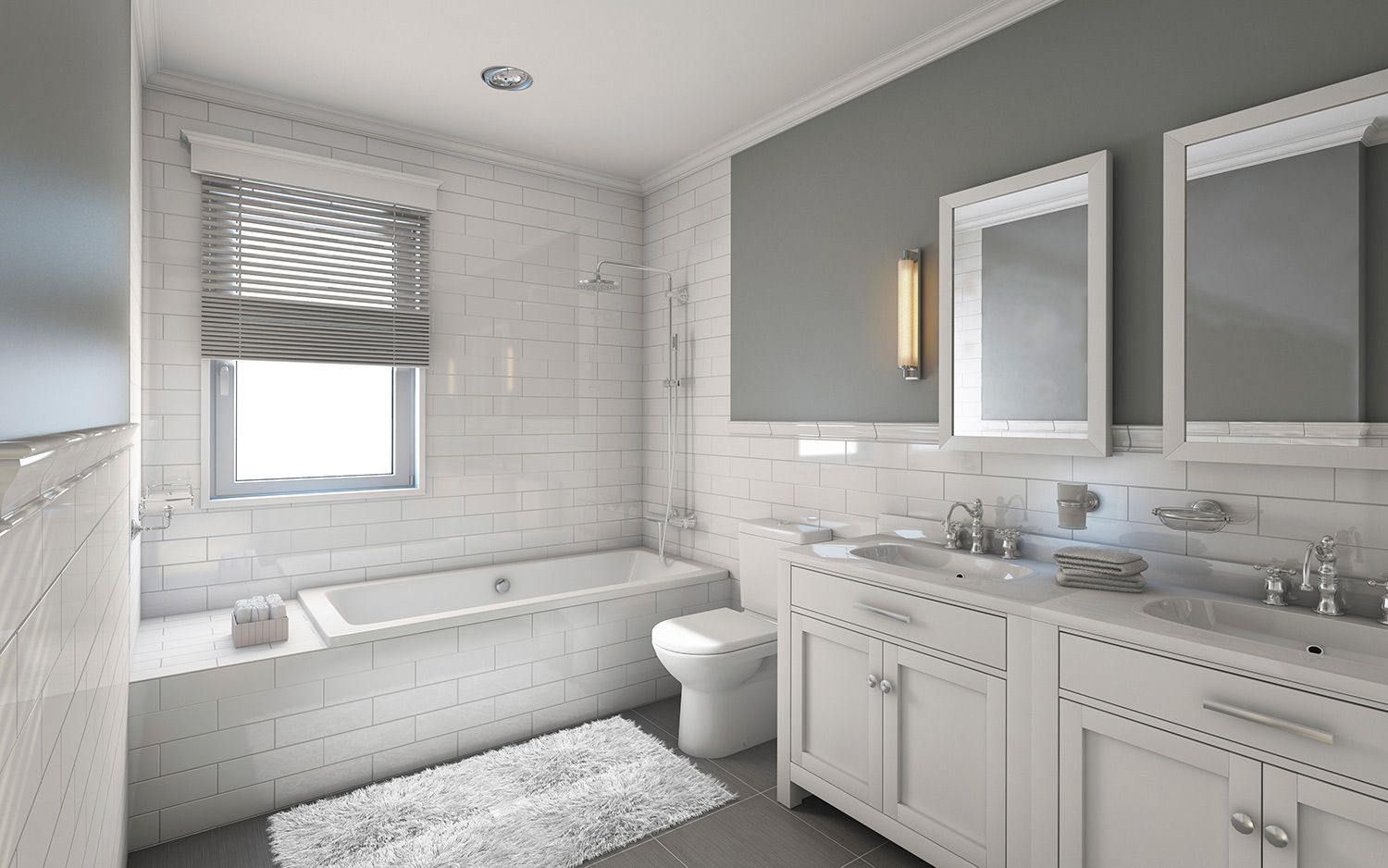 Bathroom with White Cabinets