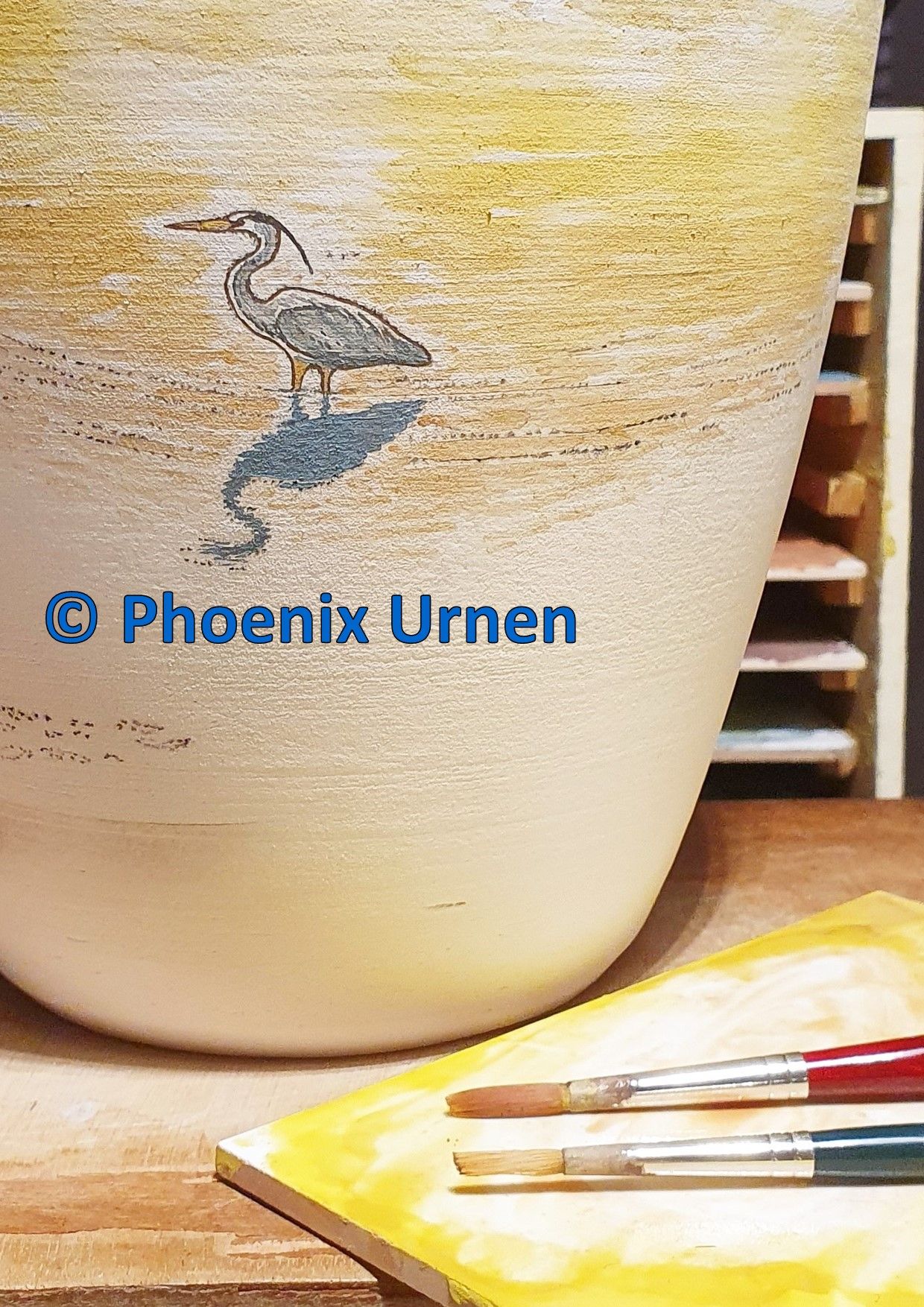 detail speciaalopdracht landschap met reiger