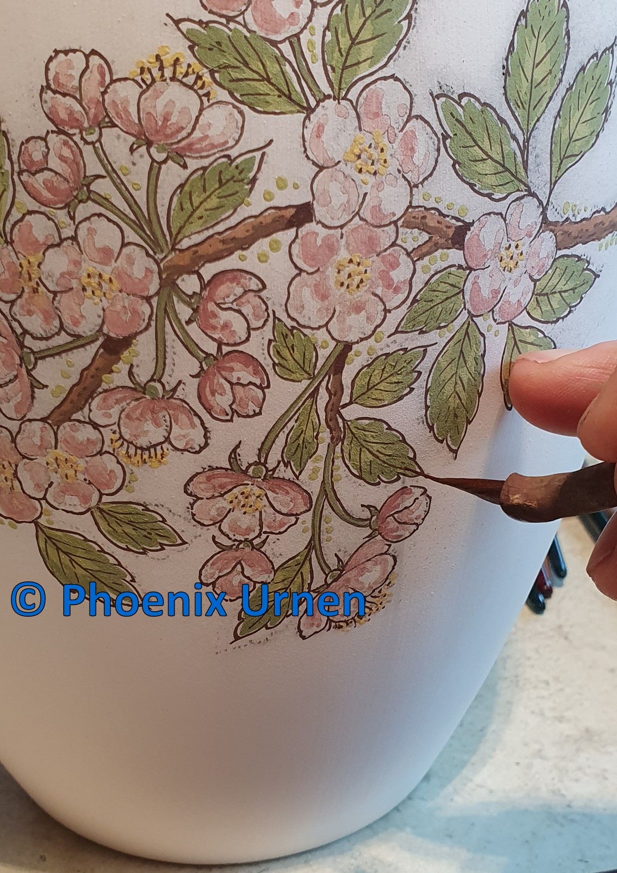 schilderproces urn appelbloesem