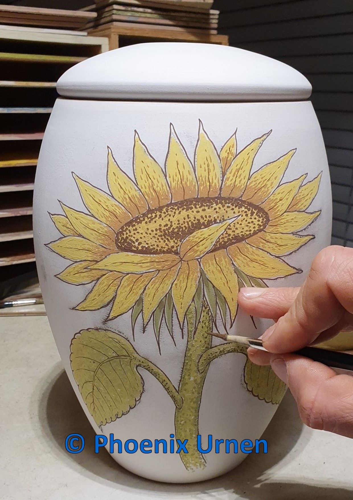 Schilderproces urn Zonnebloem