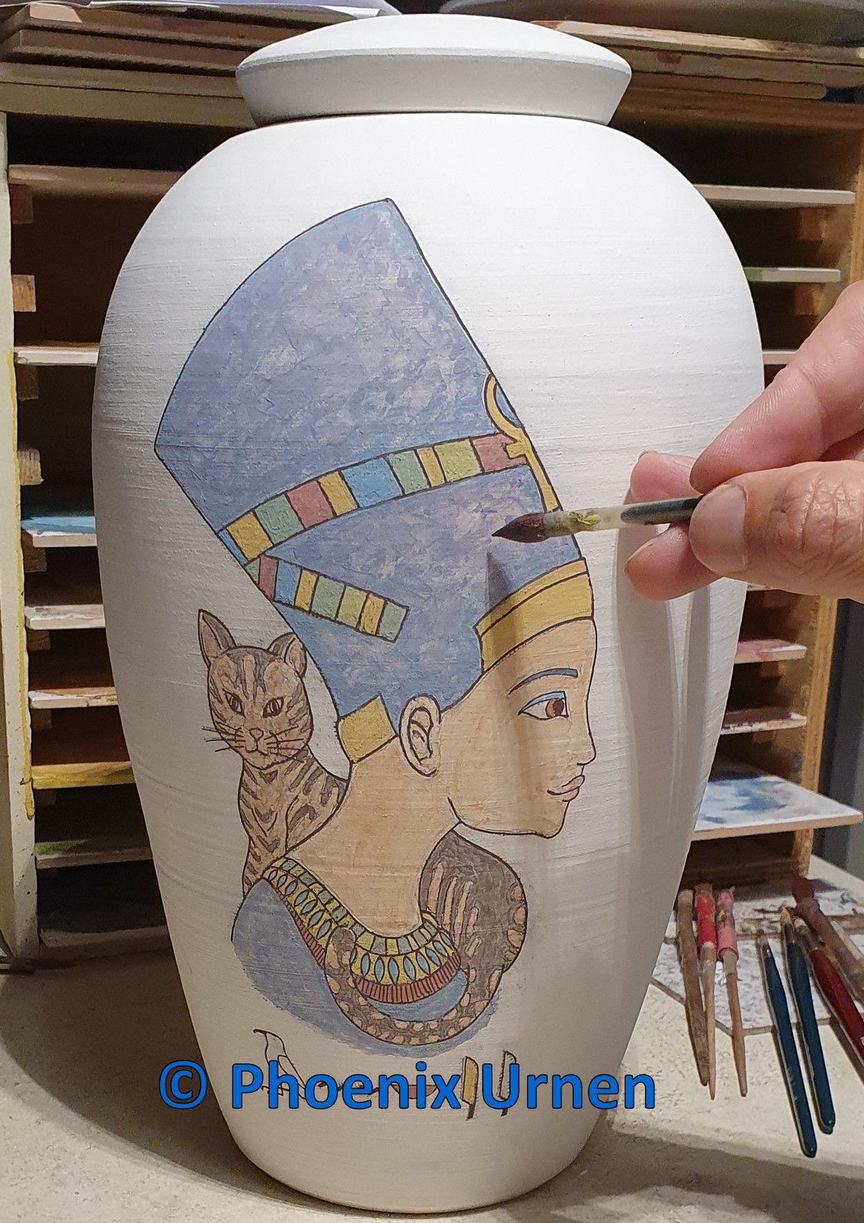 Schilderproces speciaalopdracht naar voorbeeld van familie