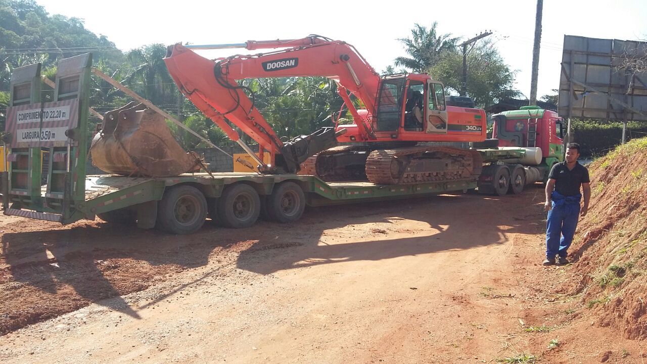 Transporte de Escavadeiras - TZ Rental