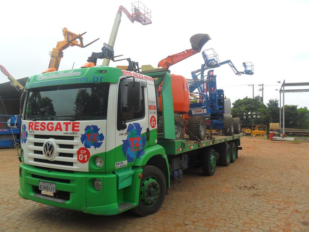 Transporte de Escavadeiras - TZ Rental