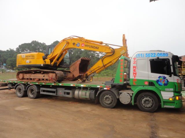 Transporte de Escavadeiras - TZ Rental