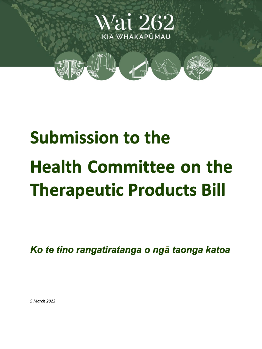 Wai262 Therapeutic Products Bill