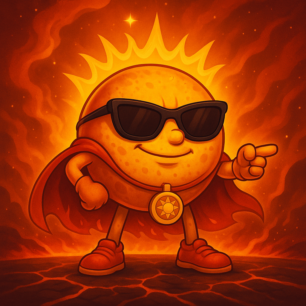 La luna lleva gafas de sol y una medalla con el número 1.