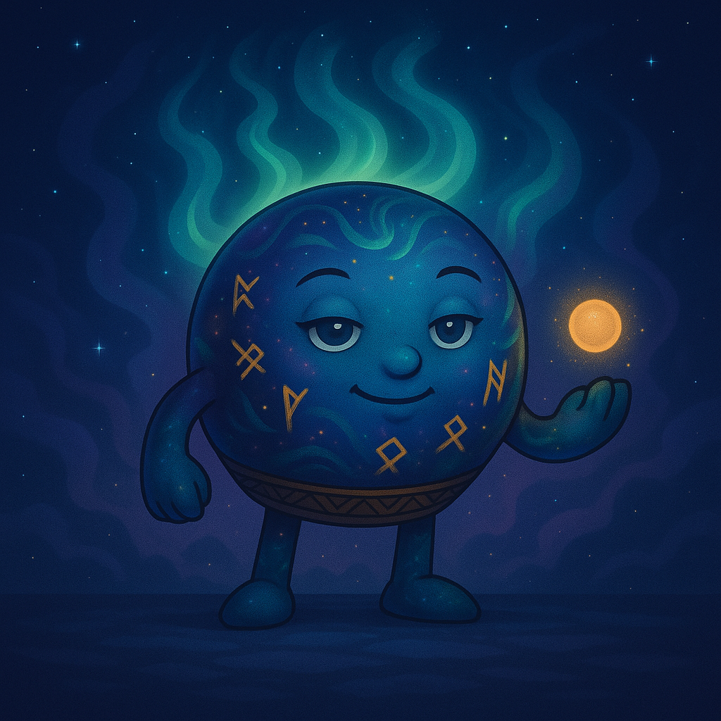 Un personaje de dibujos animados lleva una corona y una capa y hace un gesto de aprobación con el pulgar hacia arriba.