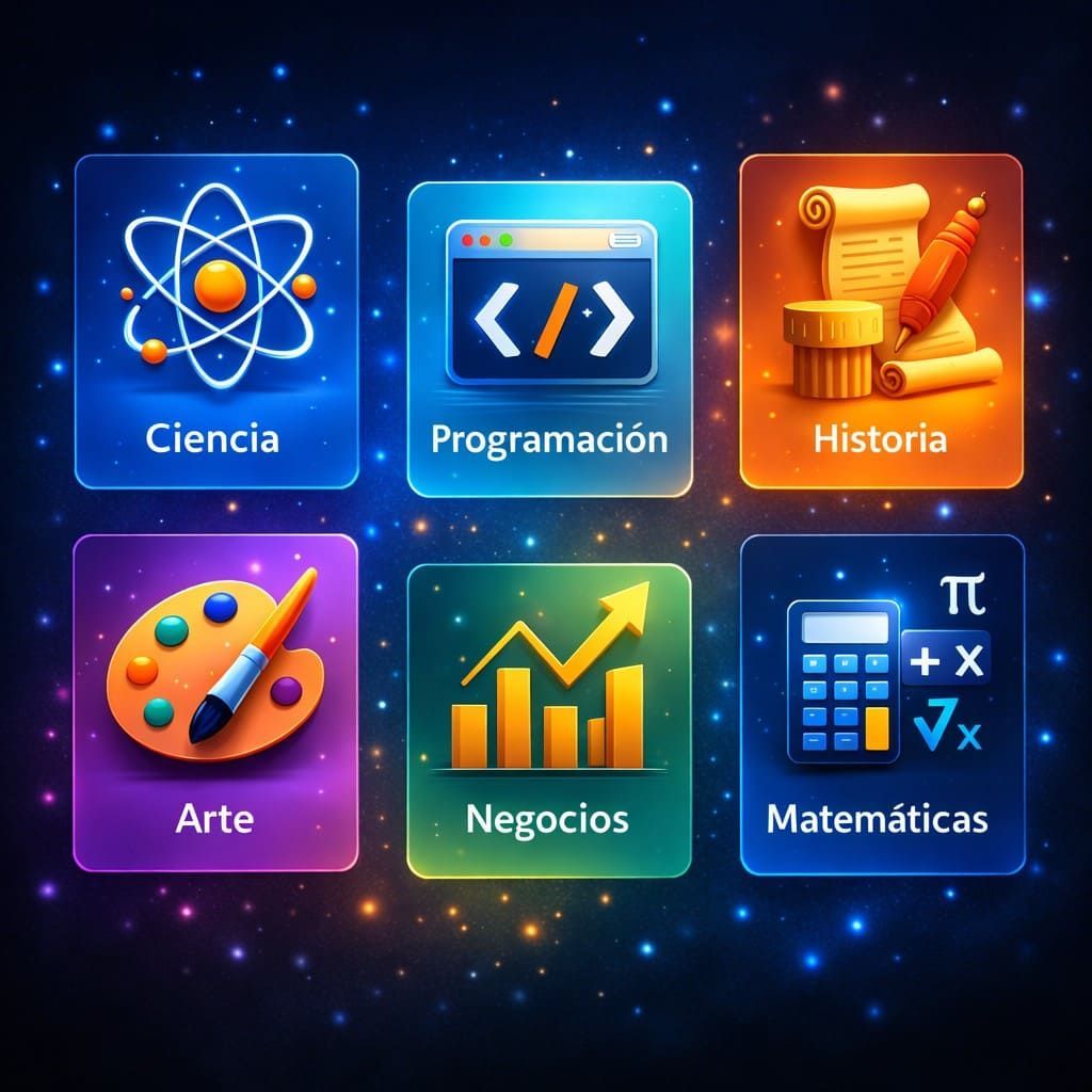 Un hombre con una cabeza grande está sentado en una mesa con un libro y un cohete en el fondo.