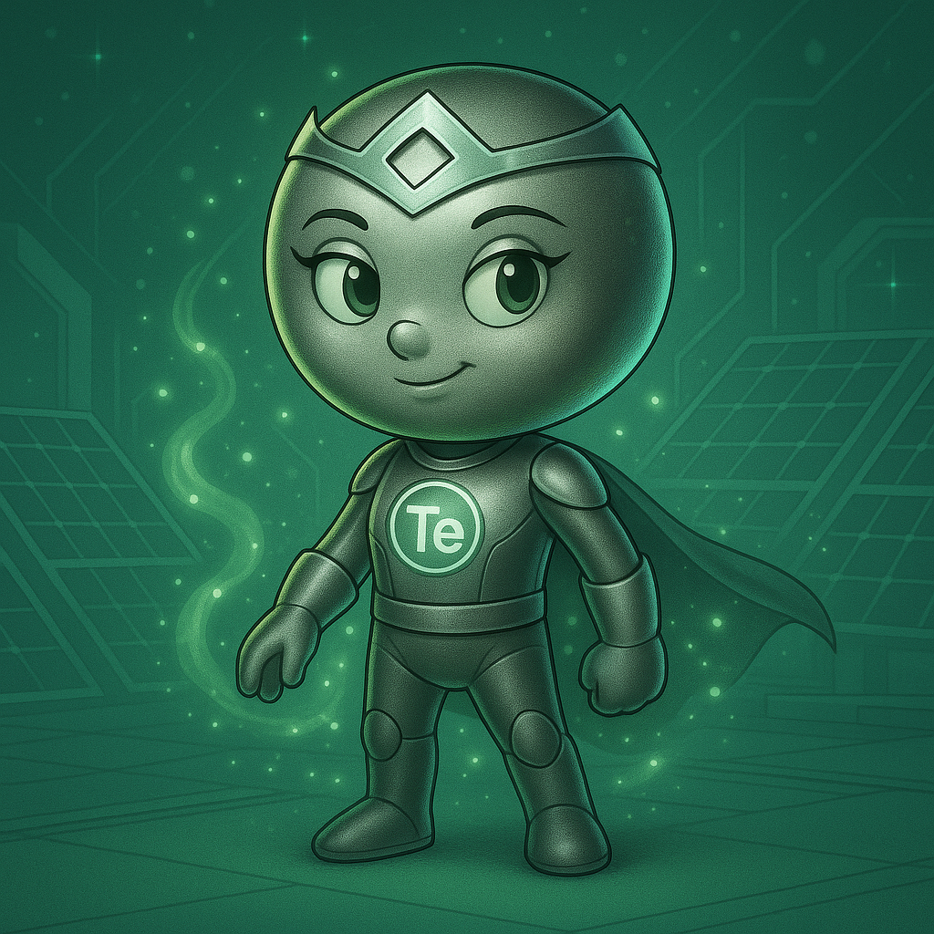 Un personaje de dibujos animados verde lleva una bata de laboratorio y sostiene una botella y una tableta.