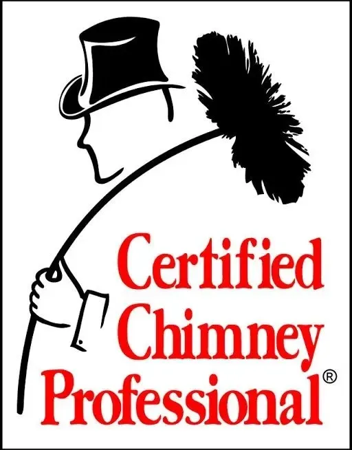 Silhouette of a chimney sweep holding a brush, with