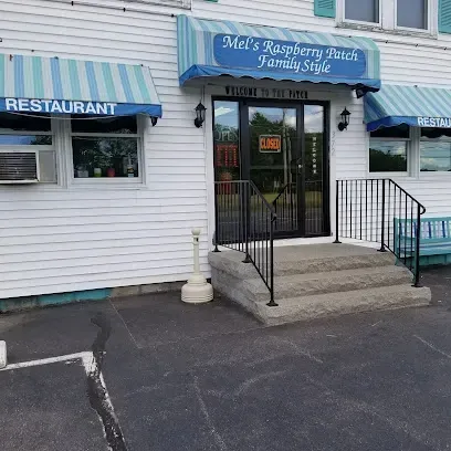 Exterior entrance of Mel’s Raspberry Patch family style restaurant