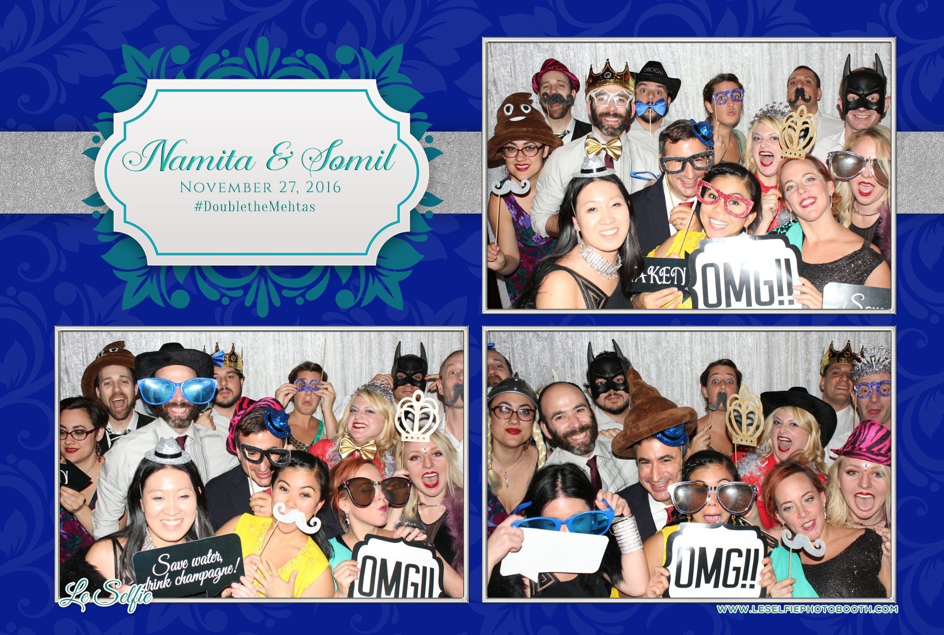 A group of people are posing for a picture in a photo booth.