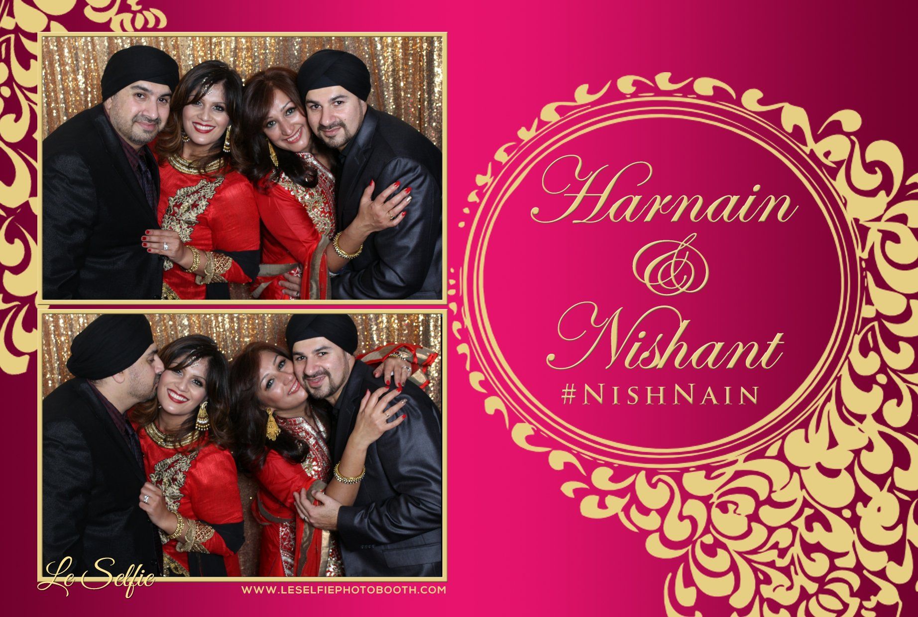 A group of people posing for a picture with the name harnain and nishant on it