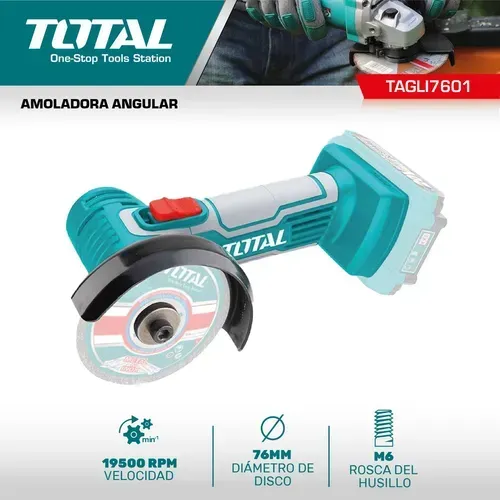 Amoladora angular 20v Brushless sola TOTAL
