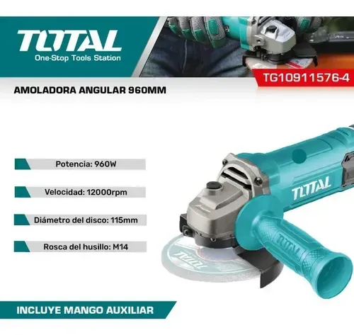 Amoladora angular 960w/115mm (TG10911576-4) TOTAL