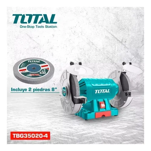 Amoladora de banco Eléctrica 1/2hp 350w Incluye piedras y protector ocular TOTAL