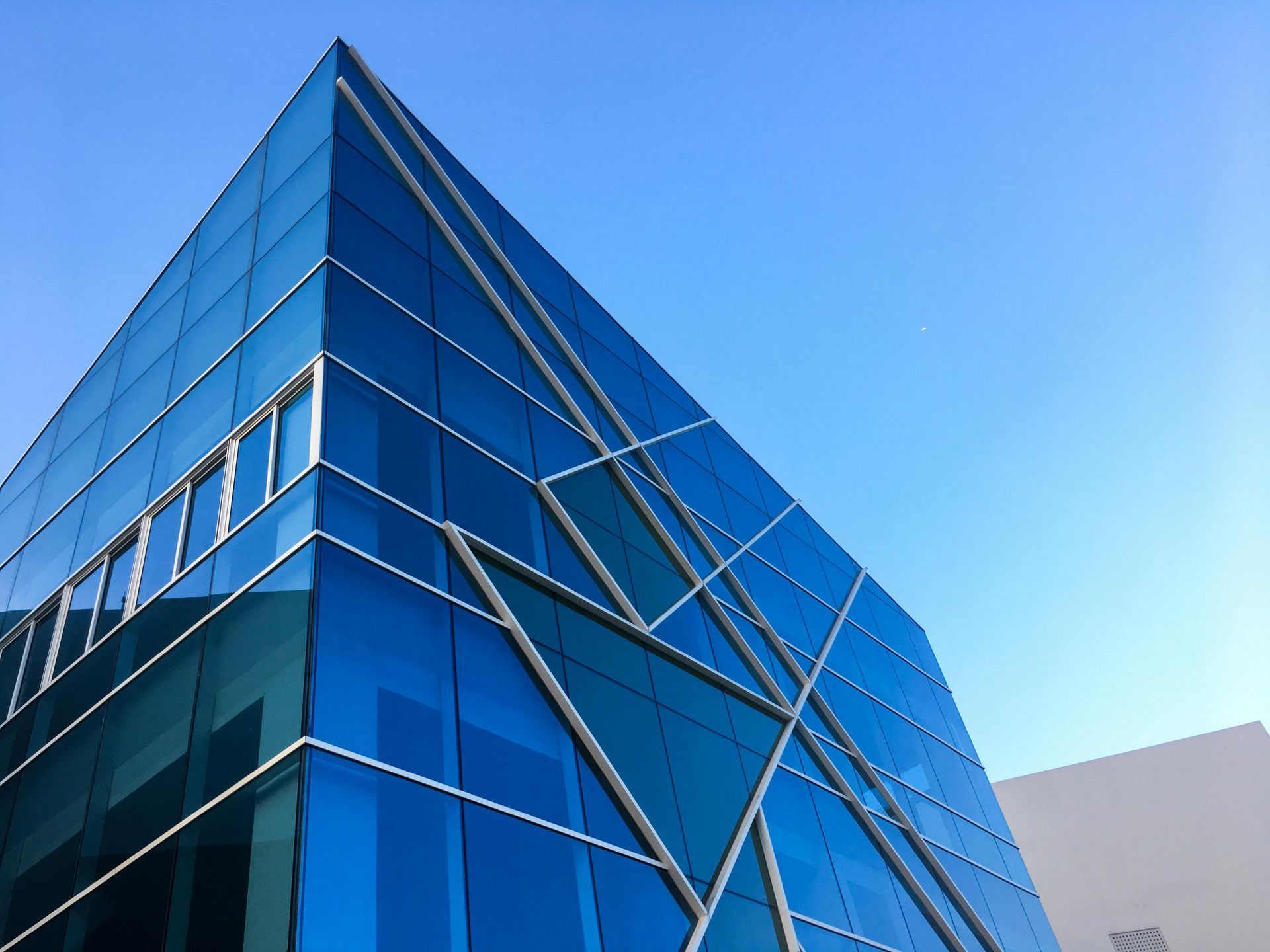 Modern blue glass building