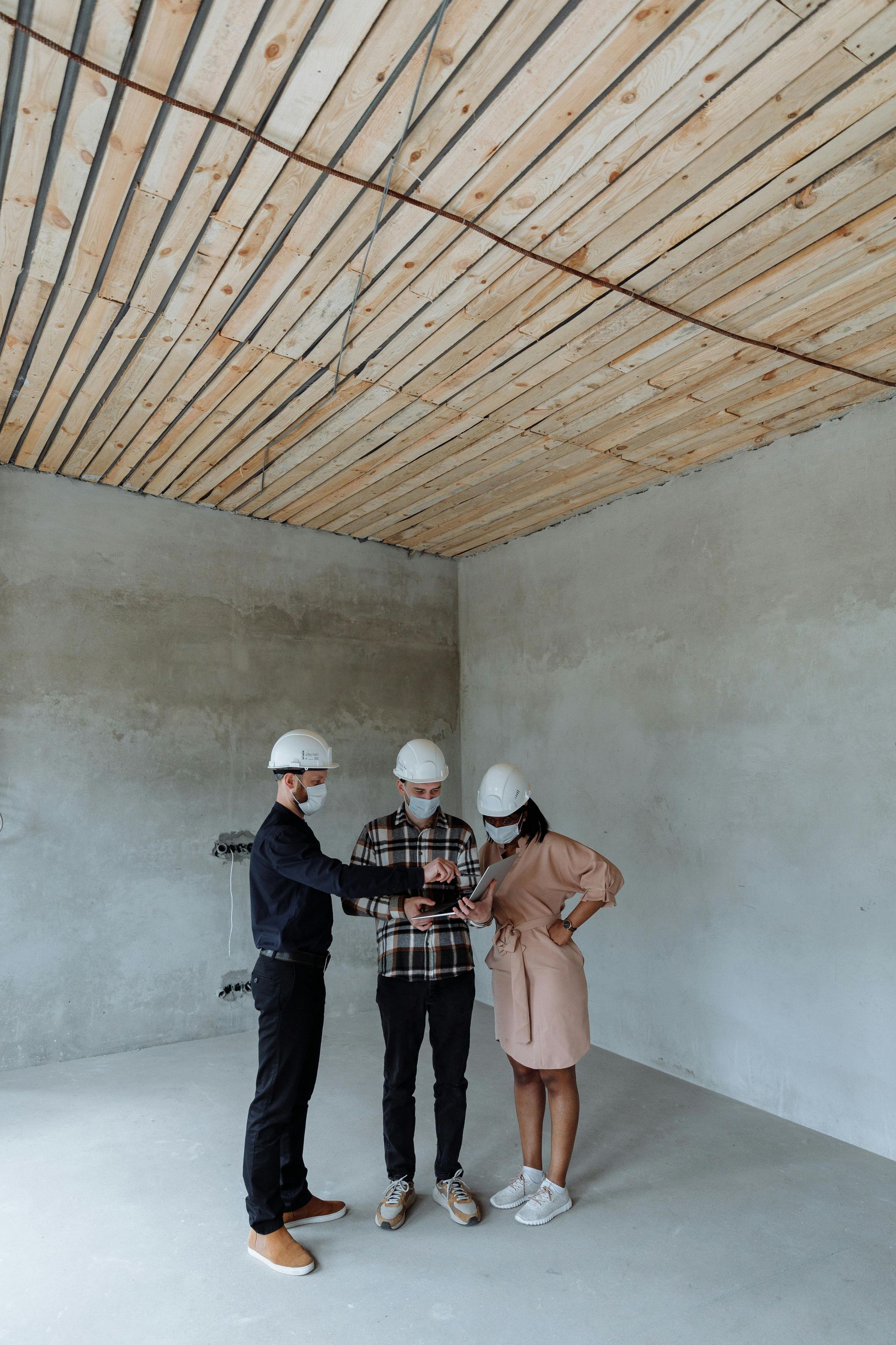 Reviewing plans in a construction site