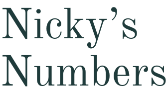 A logo for nicky 's numbers is shown on a white background.