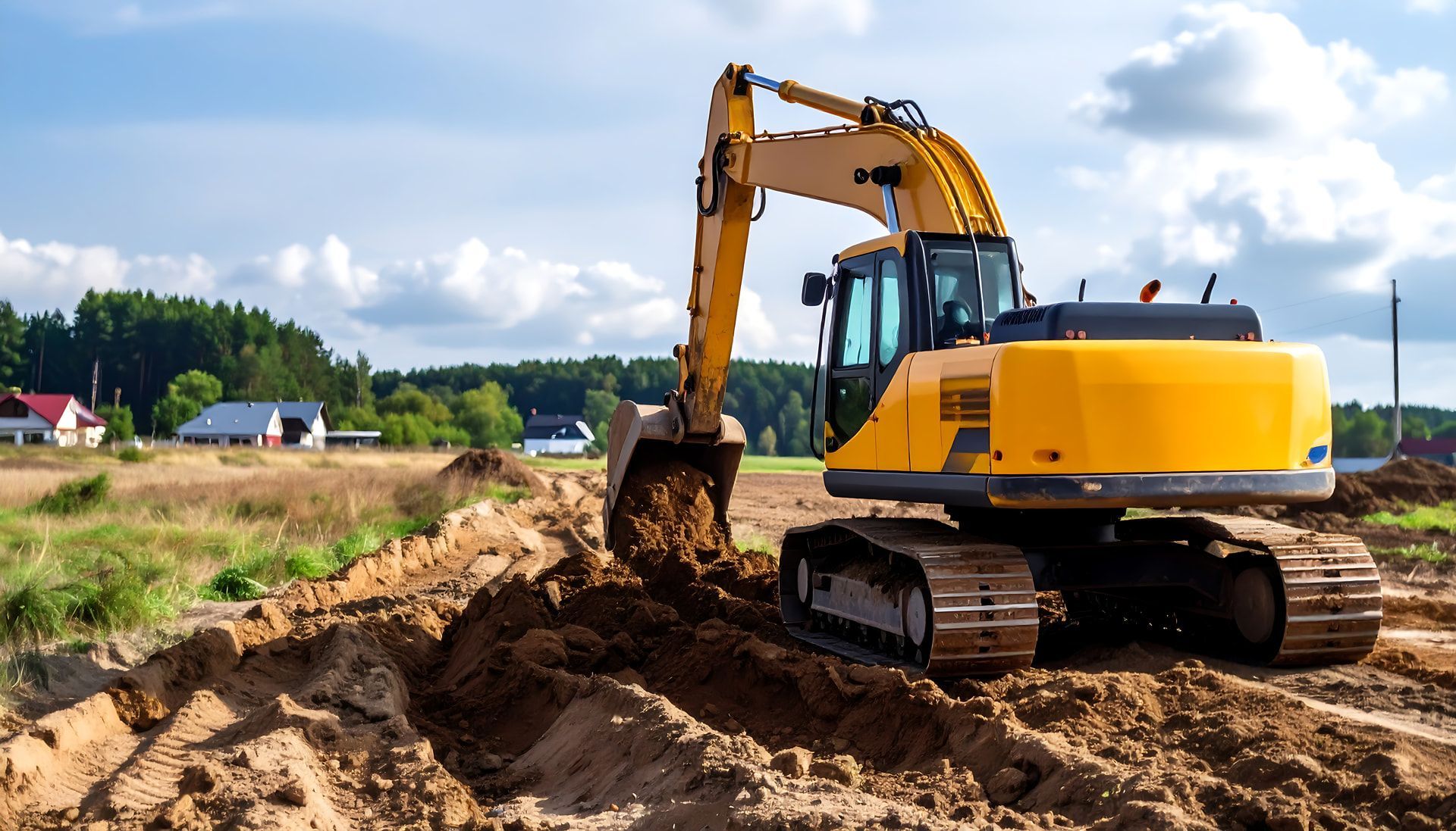 Farm drainage and grading excavation project in Shenandoah Valley