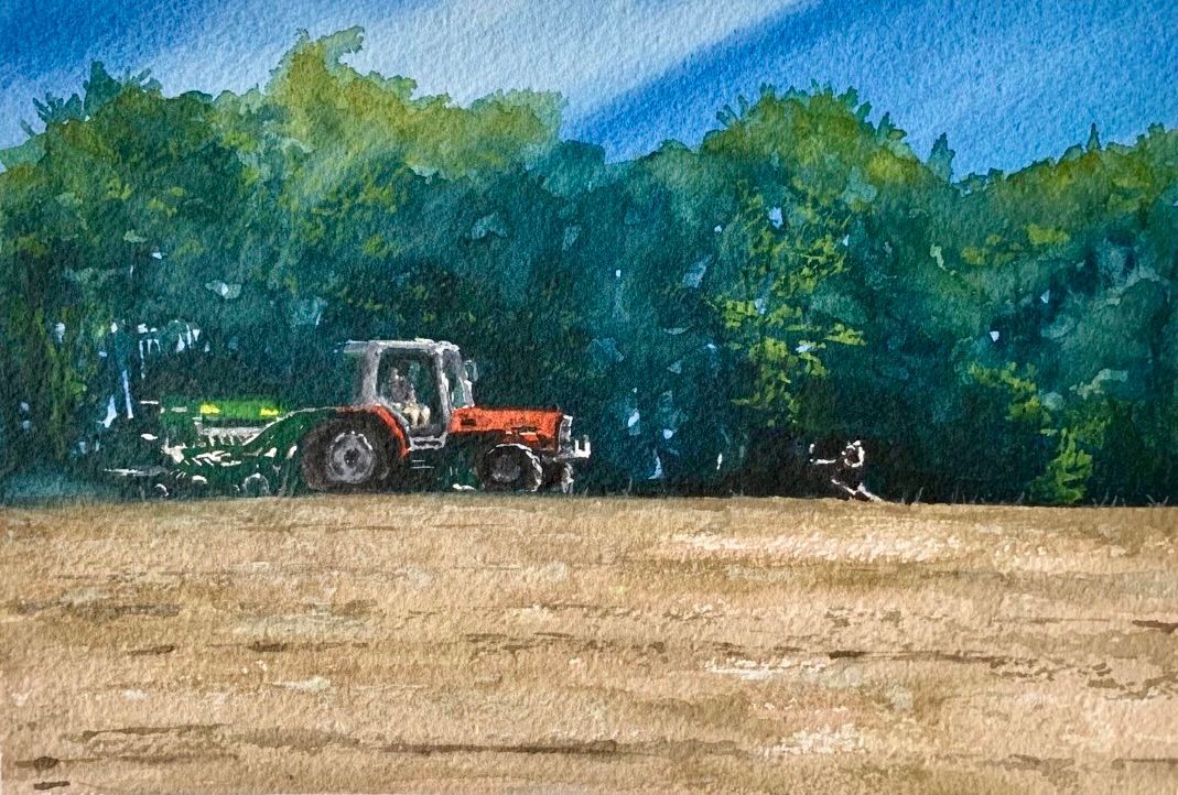 Suffolk Farmer, watercolour,..... framed