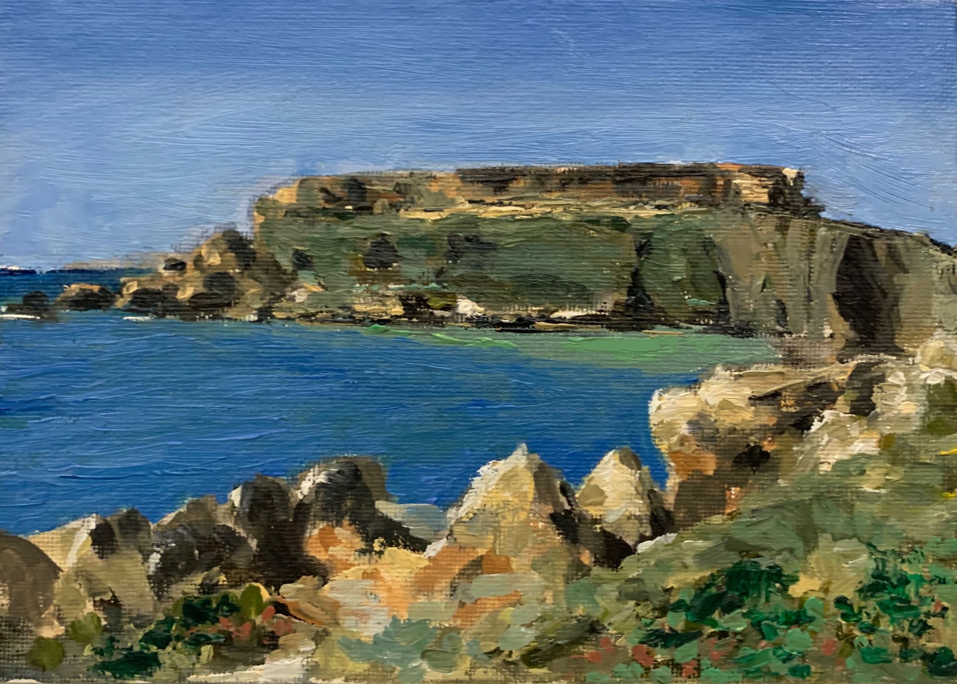 Mgarr, Malta, oil on canvas, 7 x 5, framed